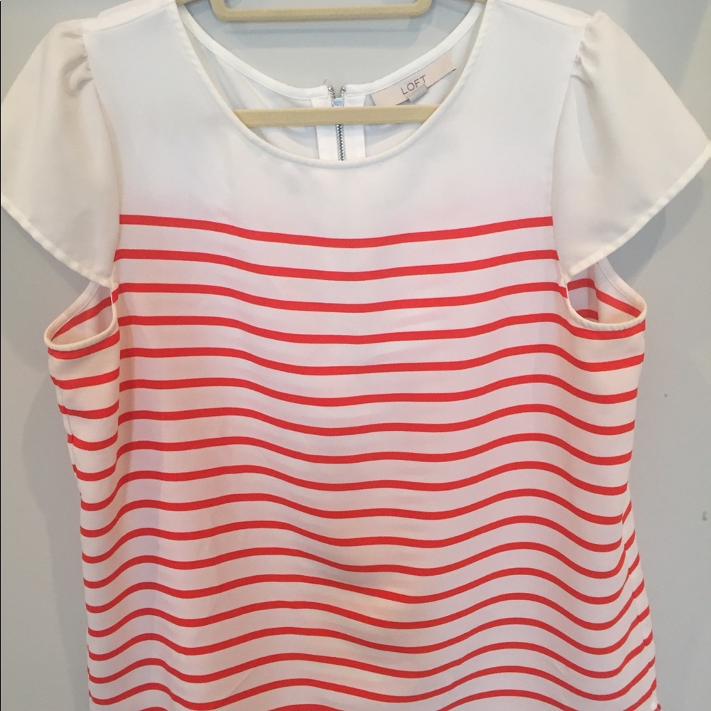Striped cap sleeve blouse